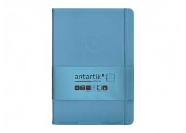 Cuaderno con gomilla antartik notes tapa dura a5 hojas puntos azul claro 100 hojas 80 gr fsc