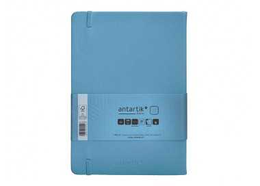 Cuaderno con gomilla antartik notes tapa dura a5 hojas puntos azul claro 100 hojas 80 gr fsc