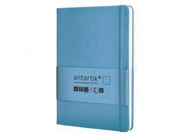 Cuaderno con gomilla antartik notes tapa dura a5 hojas puntos azul claro 100 hojas 80 gr fsc
