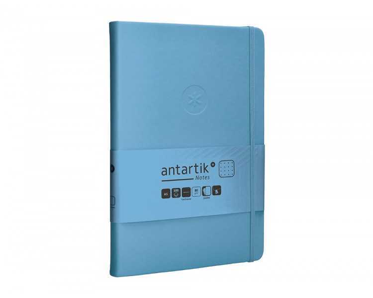 Cuaderno con gomilla antartik notes tapa dura a5 hojas puntos azul claro 100 hojas 80 gr fsc
