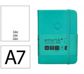 Cuaderno con gomilla antartik notes tapa dura a7 hojas lisas turquesa 80 hojas 80 gr fsc