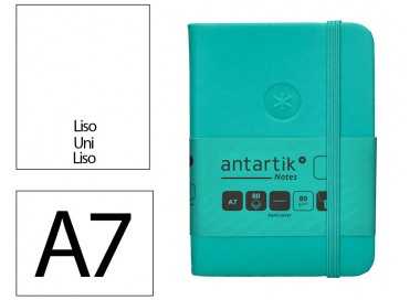 Cuaderno con gomilla antartik notes tapa dura a7 hojas lisas turquesa 80 hojas 80 gr fsc