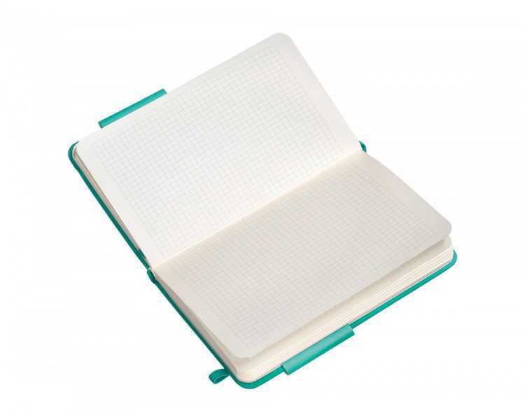 Cuaderno con gomilla antartik notes tapa dura a6 hojas cuadricula turquesa 100 hojas 80 gr fsc