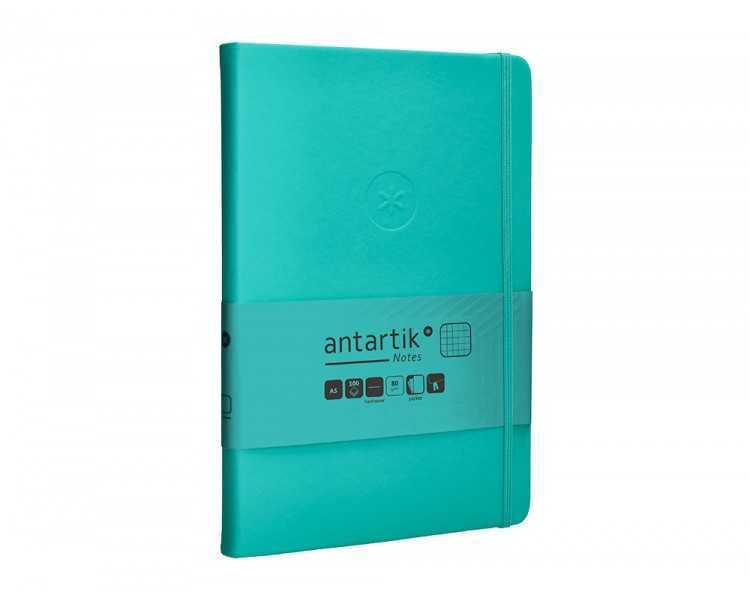 Cuaderno con gomilla antartik notes tapa dura a5 hojas cuadricula turquesa 100 hojas 80 gr fsc