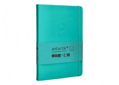 Cuaderno con gomilla antartik notes tapa dura a5 hojas cuadricula turquesa 100 hojas 80 gr fsc