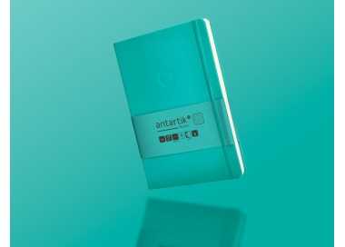 Cuaderno con gomilla antartik notes tapa dura a5 hojas cuadricula turquesa 100 hojas 80 gr fsc