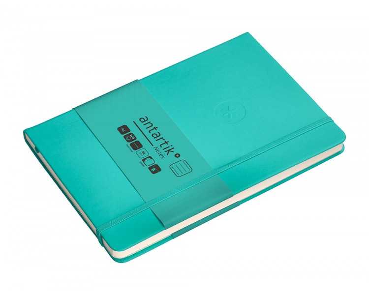Cuaderno con gomilla antartik notes tapa dura a5 hojas rayas turquesa 100 hojas 80 gr fsc