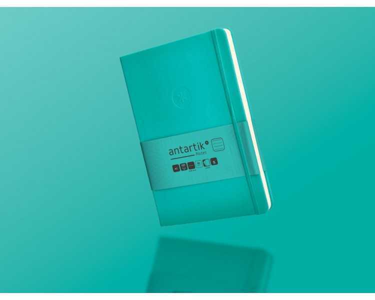 Cuaderno con gomilla antartik notes tapa dura a5 hojas rayas turquesa 100 hojas 80 gr fsc