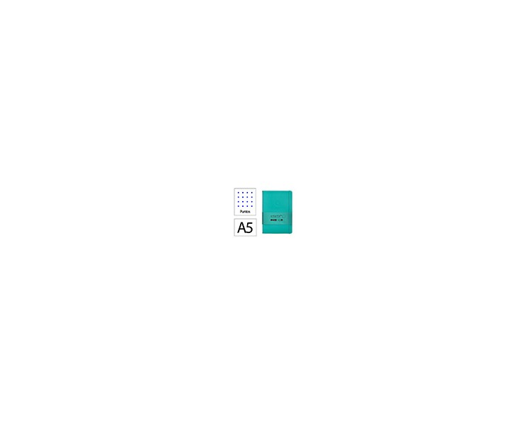 Cuaderno con gomilla antartik notes tapa dura a5 hojas puntos turquesa 100 hojas 80 gr fsc