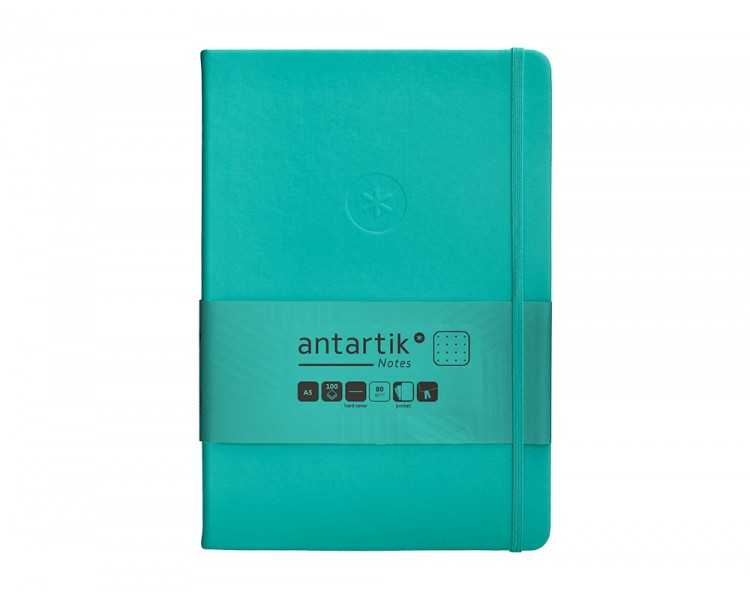 Cuaderno con gomilla antartik notes tapa dura a5 hojas puntos turquesa 100 hojas 80 gr fsc