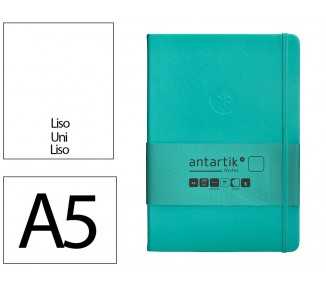 Cuaderno con gomilla antartik notes tapa dura a5 hojas lisas turquesa 100 hojas 80 gr fsc