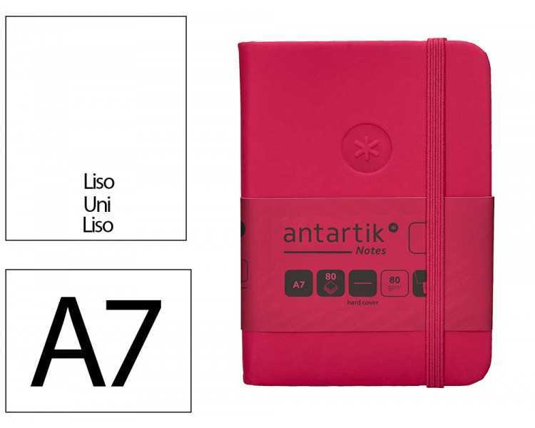 Cuaderno con gomilla antartik notes tapa dura a7 hojas lisas burdeos 80 hojas 80 gr fsc