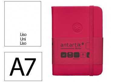 Cuaderno con gomilla antartik notes tapa dura a7 hojas lisas burdeos 80 hojas 80 gr fsc