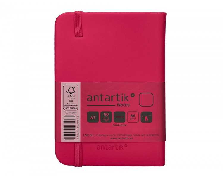 Cuaderno con gomilla antartik notes tapa dura a7 hojas lisas burdeos 80 hojas 80 gr fsc