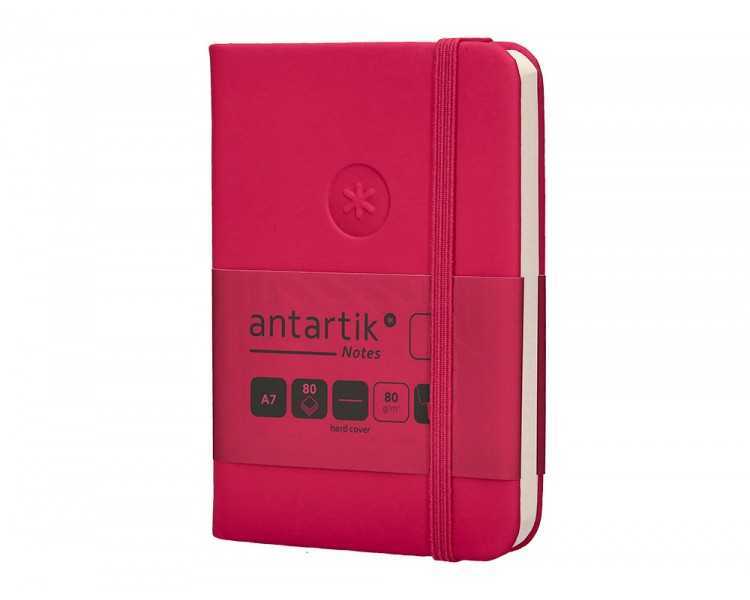 Cuaderno con gomilla antartik notes tapa dura a7 hojas lisas burdeos 80 hojas 80 gr fsc
