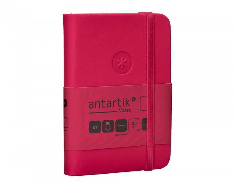 Cuaderno con gomilla antartik notes tapa dura a7 hojas lisas burdeos 80 hojas 80 gr fsc