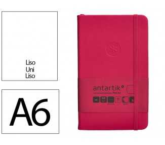 Cuaderno con gomilla antartik notes tapa dura a6 hojas lisas burdeos 100 hojas 80 gr fsc