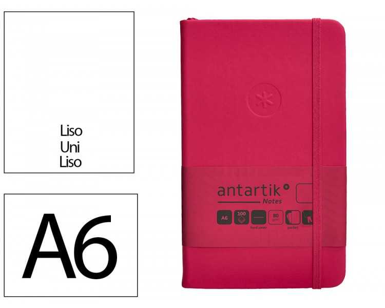 Cuaderno con gomilla antartik notes tapa dura a6 hojas lisas burdeos 100 hojas 80 gr fsc