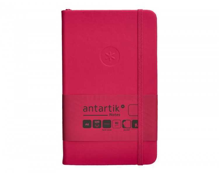 Cuaderno con gomilla antartik notes tapa dura a6 hojas lisas burdeos 100 hojas 80 gr fsc