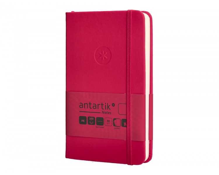 Cuaderno con gomilla antartik notes tapa dura a6 hojas lisas burdeos 100 hojas 80 gr fsc