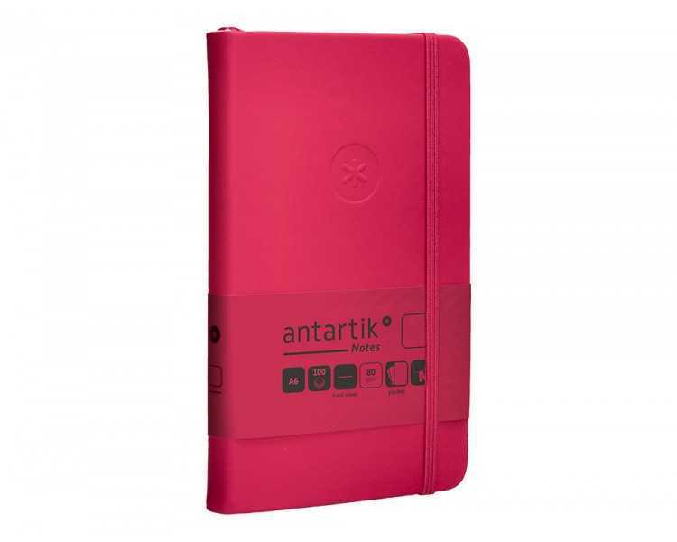 Cuaderno con gomilla antartik notes tapa dura a6 hojas lisas burdeos 100 hojas 80 gr fsc