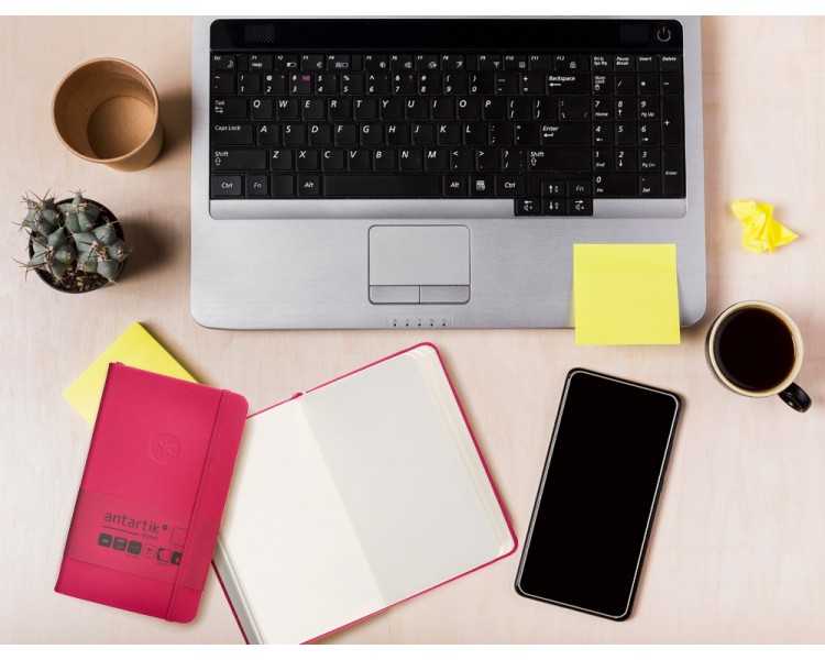 Cuaderno con gomilla antartik notes tapa dura a6 hojas lisas burdeos 100 hojas 80 gr fsc