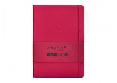Cuaderno con gomilla antartik notes tapa dura a5 hojas cuadricula burdeos 100 hojas 80 gr fsc