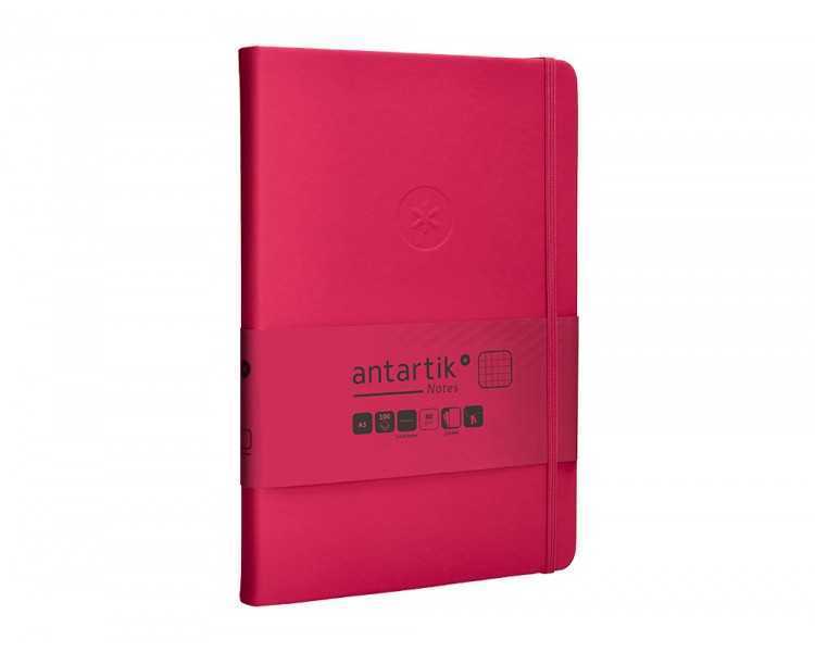 Cuaderno con gomilla antartik notes tapa dura a5 hojas cuadricula burdeos 100 hojas 80 gr fsc