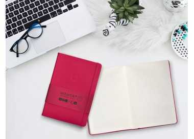 Cuaderno con gomilla antartik notes tapa dura a5 hojas cuadricula burdeos 100 hojas 80 gr fsc