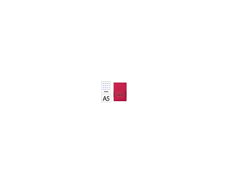 Cuaderno con gomilla antartik notes tapa dura a5 hojas puntos burdeos 100 hojas 80 gr fsc