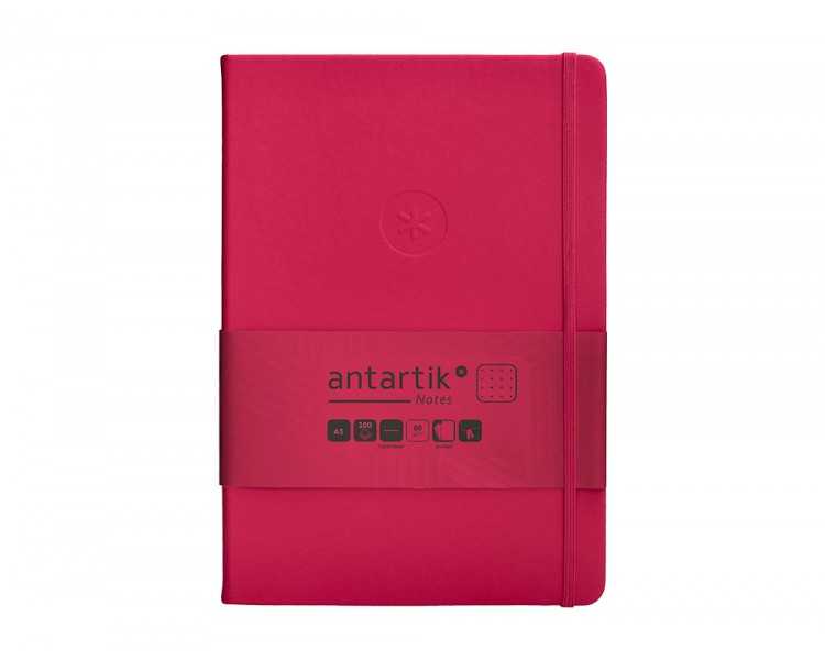 Cuaderno con gomilla antartik notes tapa dura a5 hojas puntos burdeos 100 hojas 80 gr fsc