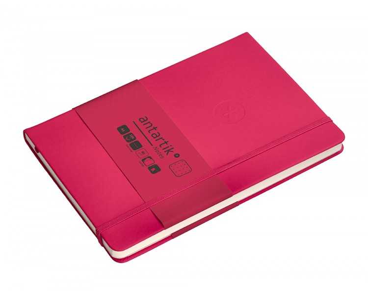 Cuaderno con gomilla antartik notes tapa dura a5 hojas puntos burdeos 100 hojas 80 gr fsc