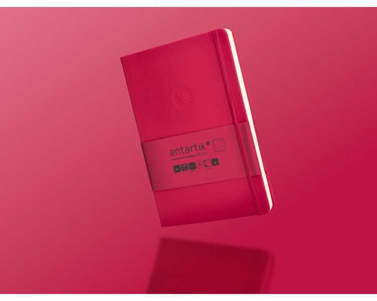 Cuaderno con gomilla antartik notes tapa dura a5 hojas puntos burdeos 100 hojas 80 gr fsc