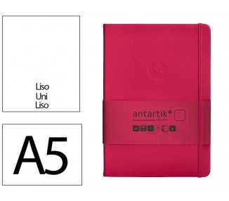 Cuaderno con gomilla antartik notes tapa dura a5 hojas lisas burdeos 100 hojas 80 gr fsc