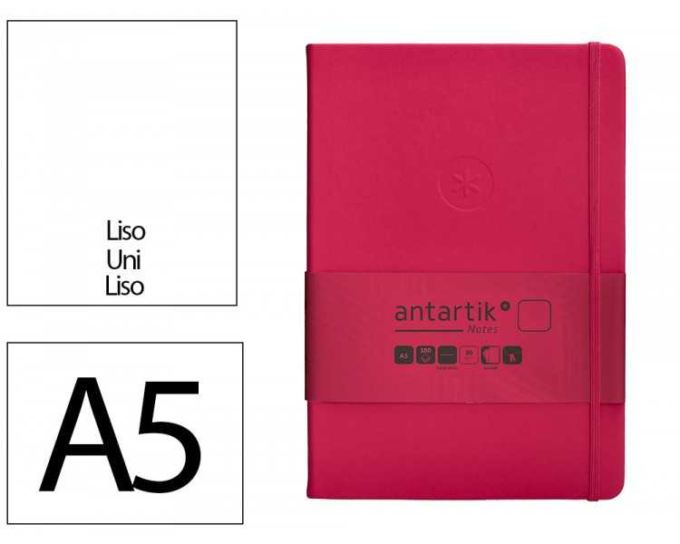 Cuaderno con gomilla antartik notes tapa dura a5 hojas lisas burdeos 100 hojas 80 gr fsc