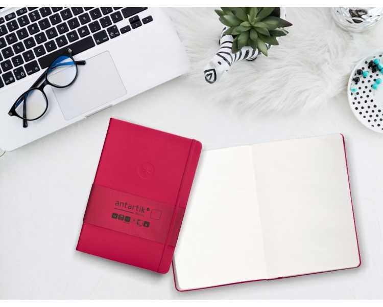 Cuaderno con gomilla antartik notes tapa dura a5 hojas lisas burdeos 100 hojas 80 gr fsc