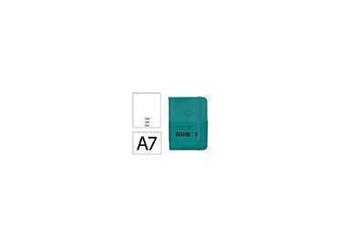 Cuaderno con gomilla antartik notes tapa dura a7 hojas lisas verde aguamarina 80 hojas 80 gr fsc