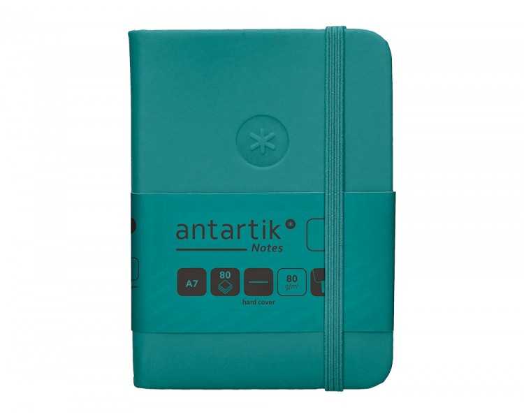 Cuaderno con gomilla antartik notes tapa dura a7 hojas lisas verde aguamarina 80 hojas 80 gr fsc