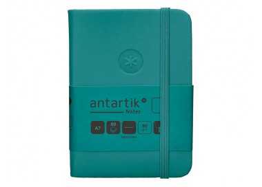 Cuaderno con gomilla antartik notes tapa dura a7 hojas lisas verde aguamarina 80 hojas 80 gr fsc