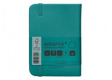 Cuaderno con gomilla antartik notes tapa dura a7 hojas lisas verde aguamarina 80 hojas 80 gr fsc