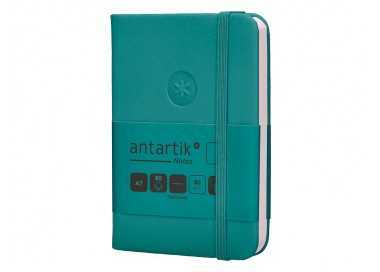 Cuaderno con gomilla antartik notes tapa dura a7 hojas lisas verde aguamarina 80 hojas 80 gr fsc