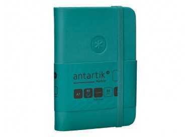 Cuaderno con gomilla antartik notes tapa dura a7 hojas lisas verde aguamarina 80 hojas 80 gr fsc