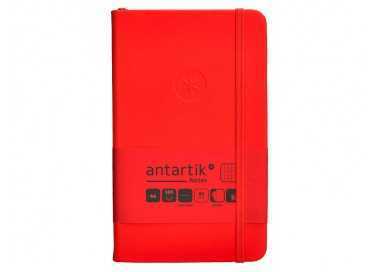 Cuaderno con gomilla antartik notes tapa dura a6 hojas cuadricula rojo 100 hojas 80 gr fsc