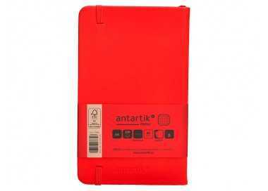 Cuaderno con gomilla antartik notes tapa dura a6 hojas cuadricula rojo 100 hojas 80 gr fsc