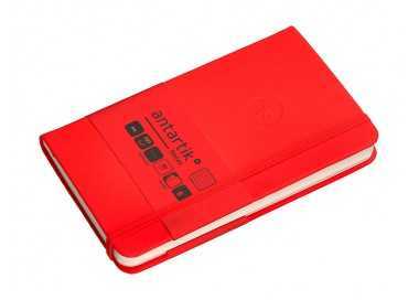 Cuaderno con gomilla antartik notes tapa dura a6 hojas cuadricula rojo 100 hojas 80 gr fsc
