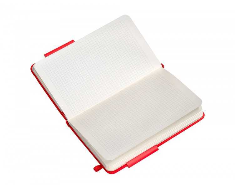 Cuaderno con gomilla antartik notes tapa dura a6 hojas cuadricula rojo 100 hojas 80 gr fsc