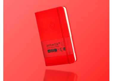 Cuaderno con gomilla antartik notes tapa dura a6 hojas cuadricula rojo 100 hojas 80 gr fsc