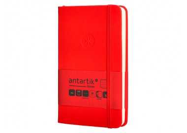 Cuaderno con gomilla antartik notes tapa dura a6 hojas rayas rojo 100 hojas 80 gr fsc