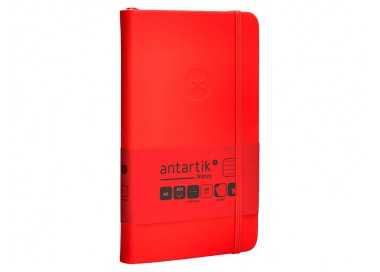 Cuaderno con gomilla antartik notes tapa dura a6 hojas rayas rojo 100 hojas 80 gr fsc