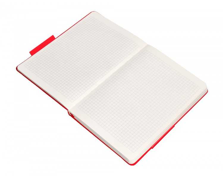 Cuaderno con gomilla antartik notes tapa dura a5 hojas cuadricula rojo 100 hojas 80 gr fsc